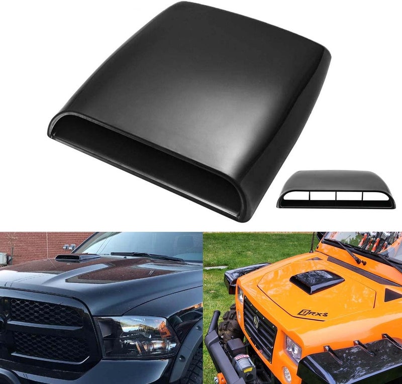 NATGIC Universal Car Air Flow Decorative Intake Hood Scoop Turbo Bonnet Vent Cover (Black) - Image 1